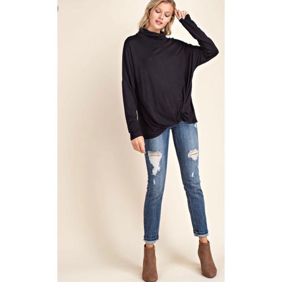 SOLD! Black Turtle Neck With Twist - Picture 4 of 4